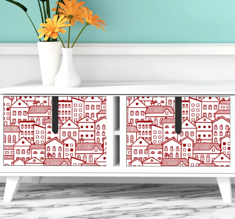 Charming house pattern furniture sticker - TenStickers