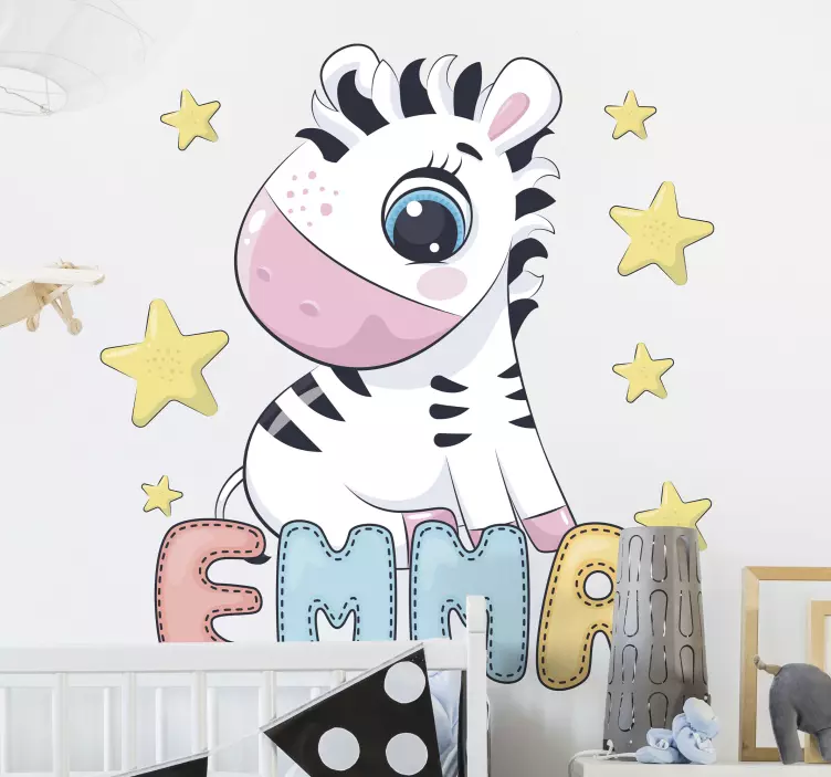 Charming Zebra Sculpture wall stickers for kid - TenStickers