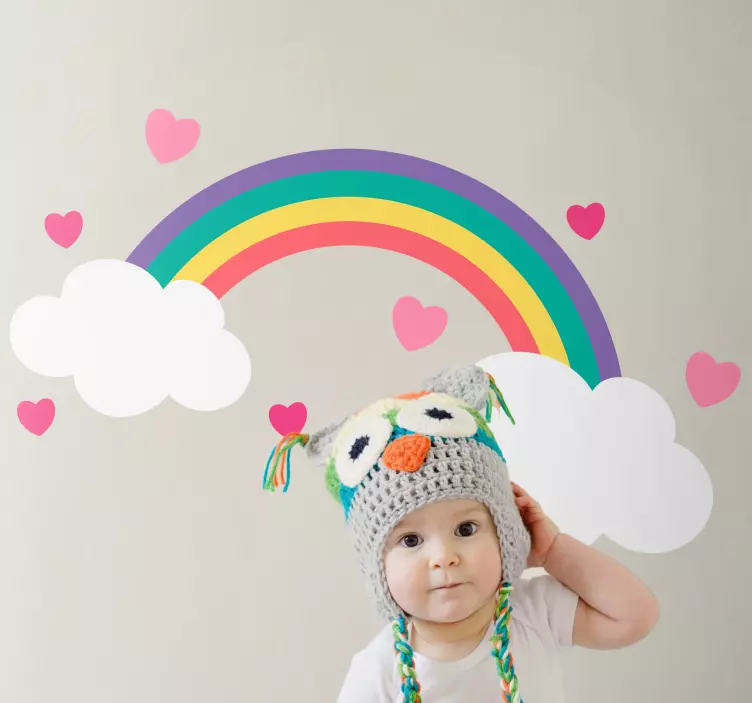 Cheerful rainbow clouds wall stickers for kid - TenStickers