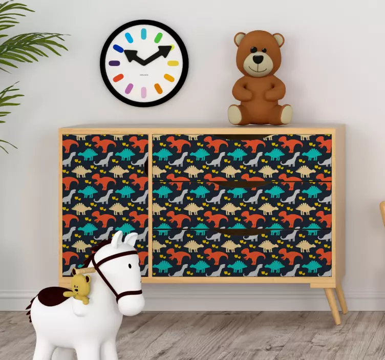 Childish dinosaurs pattern furniture decal - TenStickers