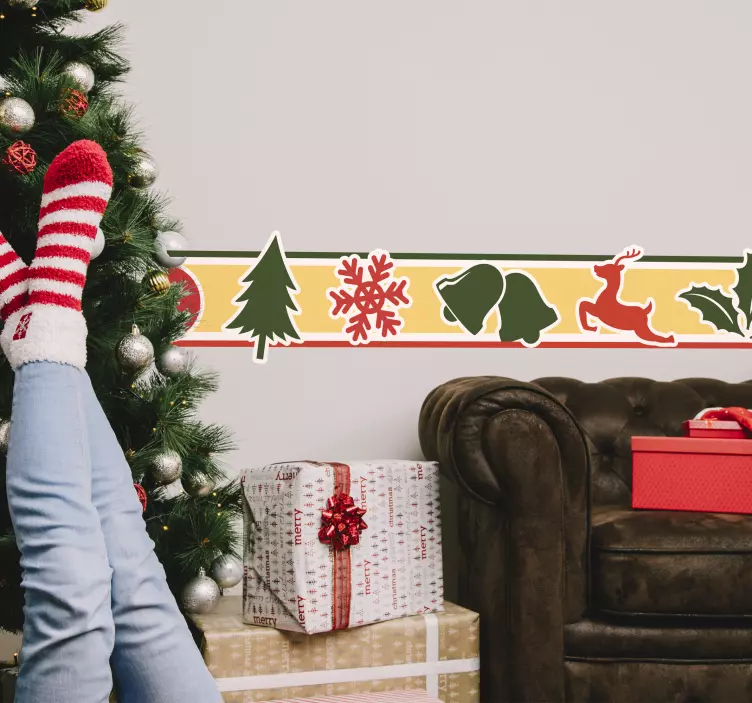 Christmas border Living Room Wall Decor - TenStickers