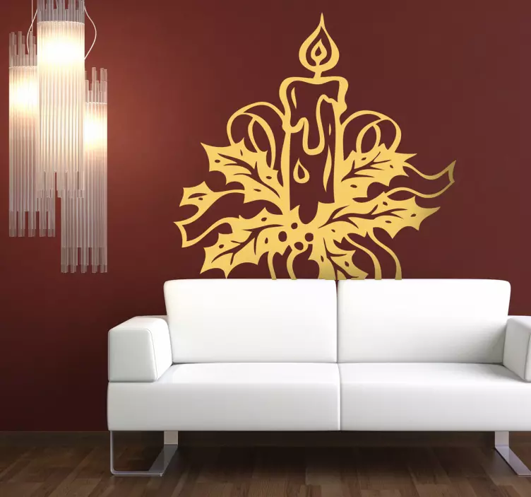 Christmas Candle Wall Sticker - TenStickers
