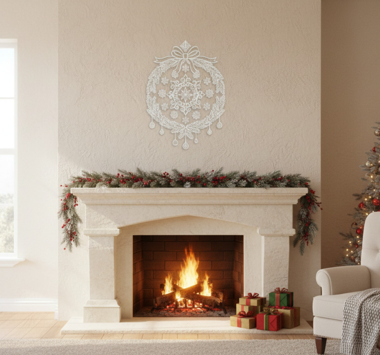 Christmas sticker window decals white - TenStickers