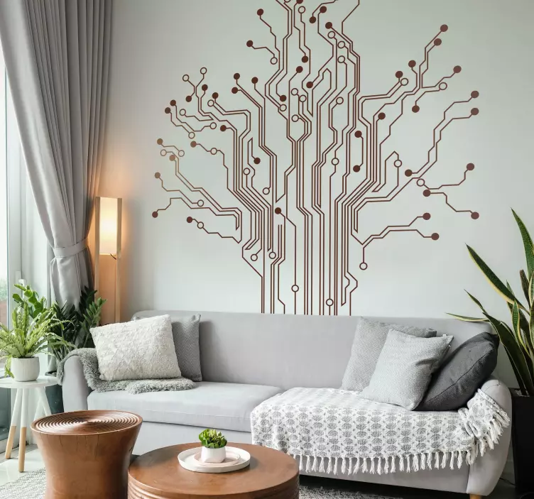 Circuit Tree Wall Sticker - TenStickers