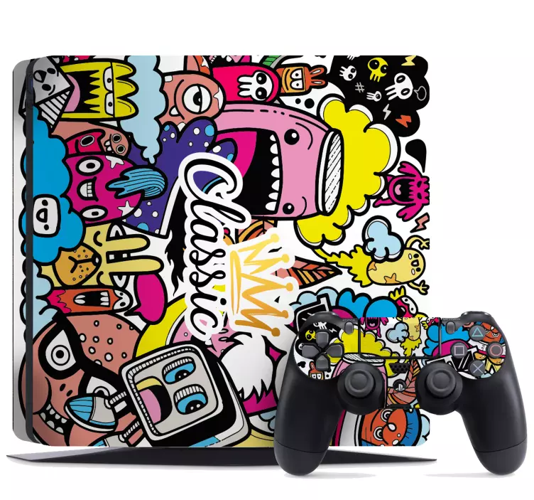 Classic graffiti design PS4 stickers - TenStickers