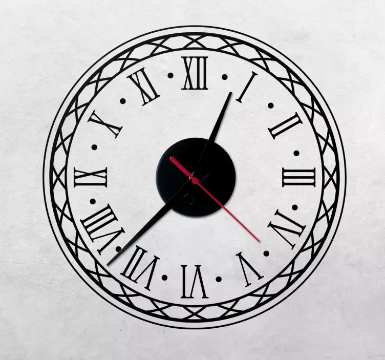 Classic Roman design clock wall sticker - TenStickers