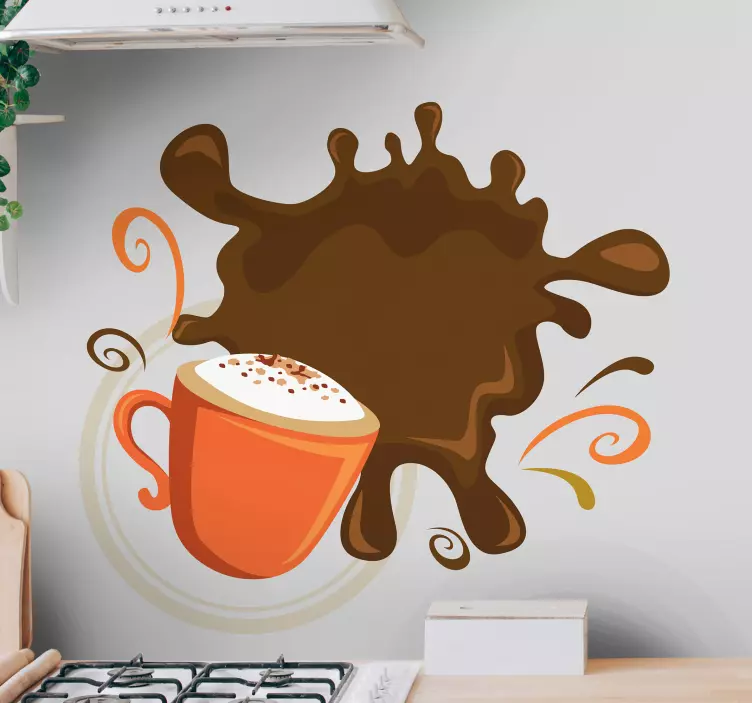 Coffee splash drink sticker - TenStickers