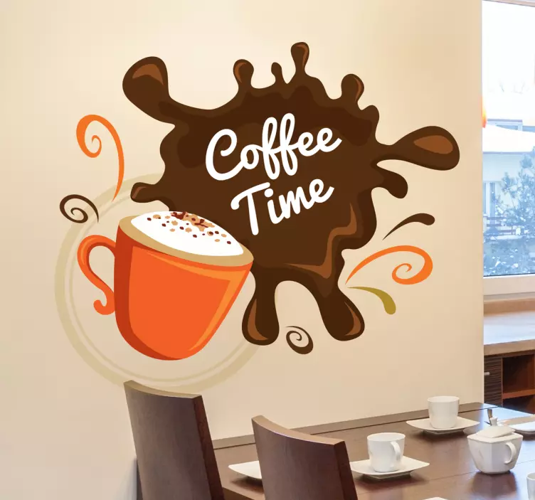 Coffee time splatter drink sticker - TenStickers