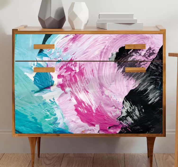 Colorful abstract painting  furniture sticker - TenStickers