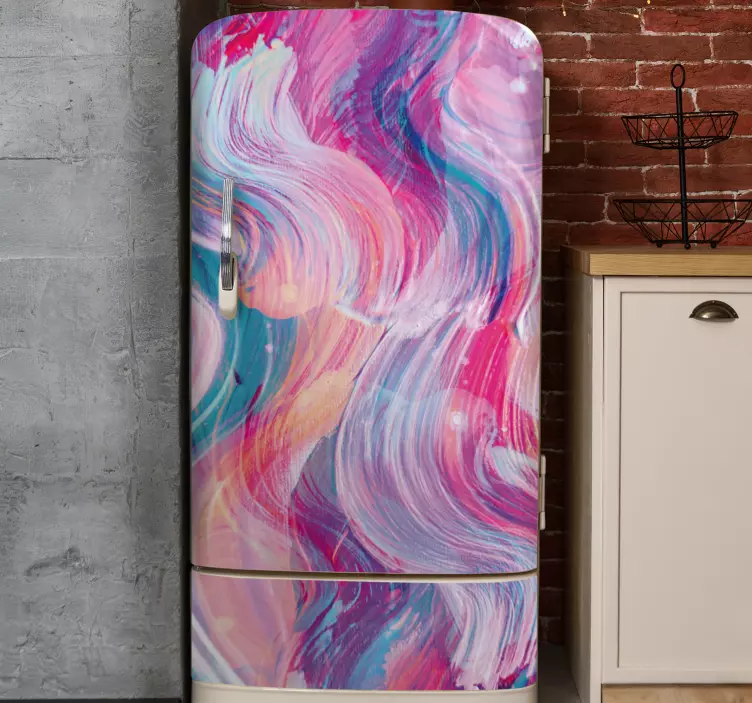 Colorful paint strokes fridge sticker - TenStickers