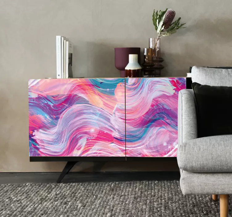 Colorful Abstract Waves furniture sticker - TenStickers