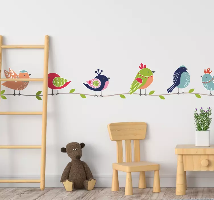 colorful birds animal wall sticker - TenStickers