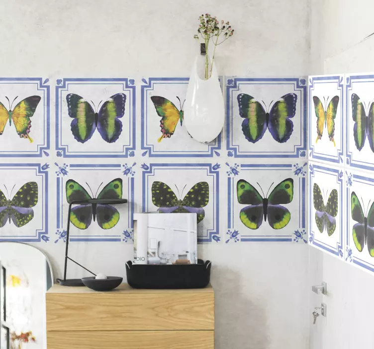 Colorful butterflies tile sticker - TenStickers
