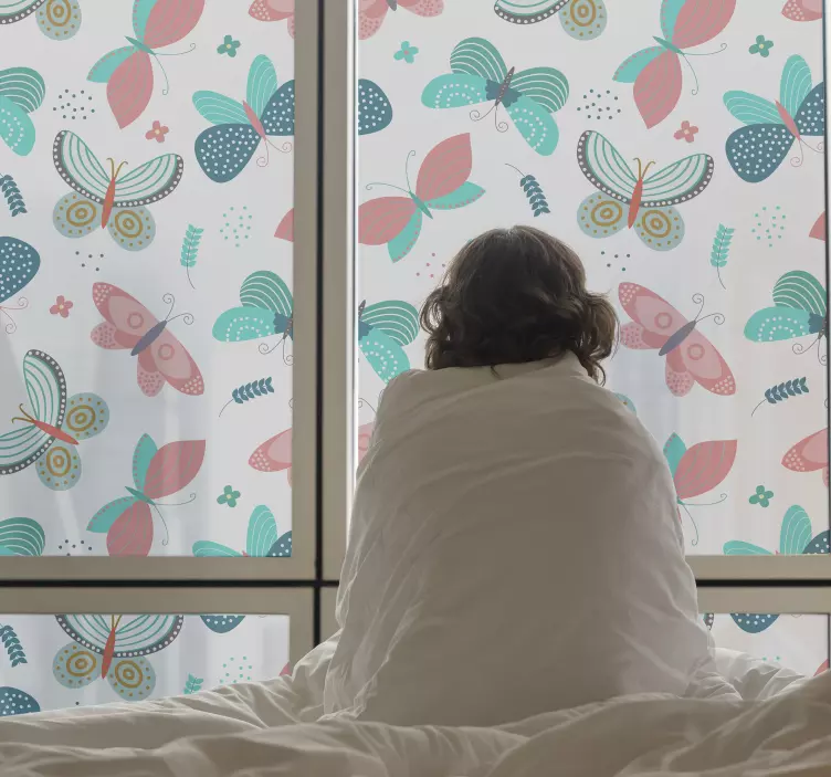 Colorful Butterfly Pattern window sticker - TenStickers
