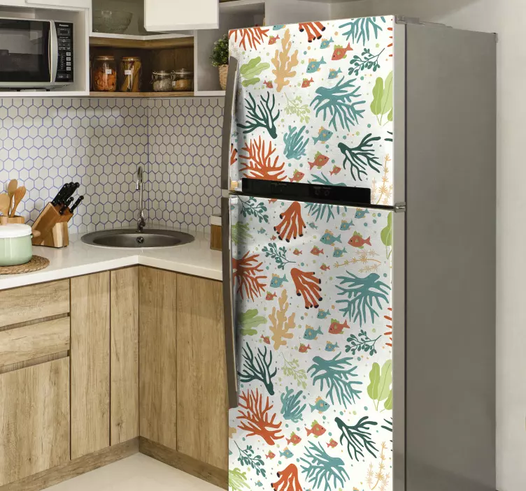 Colorful coral  fridge sticker - TenStickers