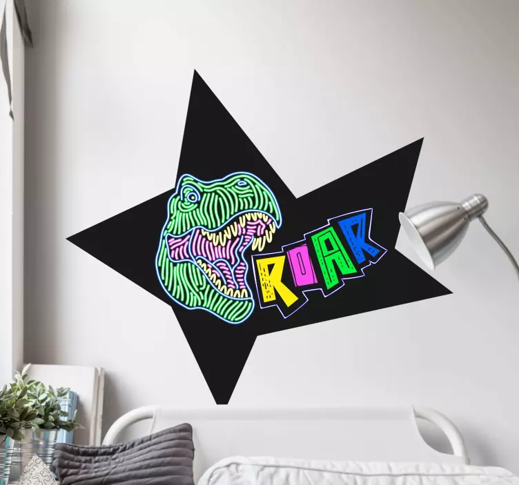 Colorful dinosaur roar wall sticker - TenStickers