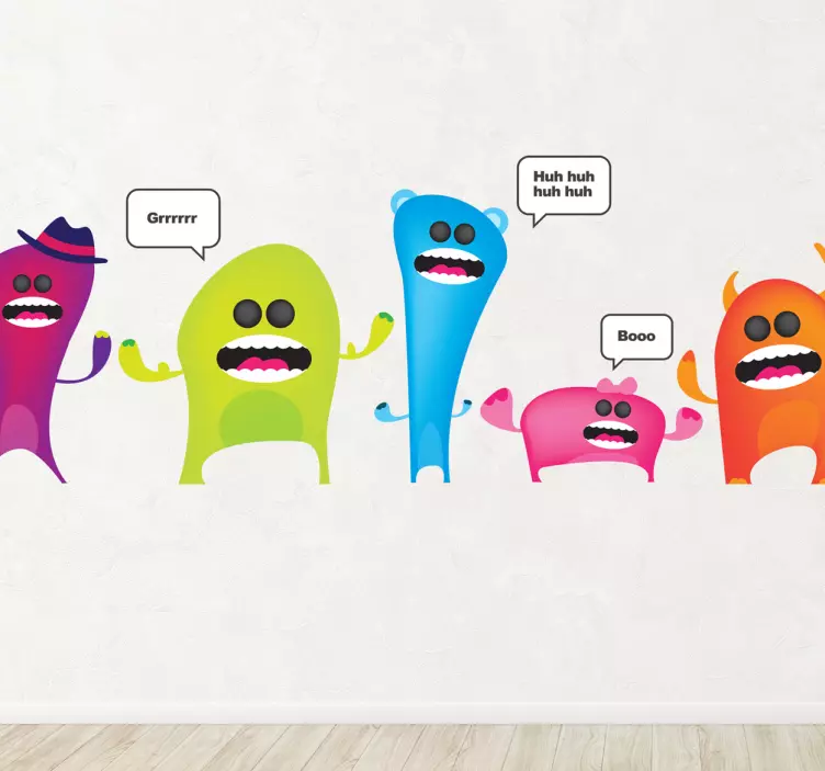 Colorful Funny Monsters Collection nursery wall sticker - TenStickers
