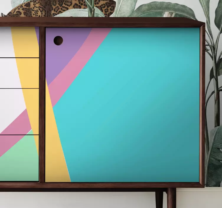 Colorful geometric patterns furniture sticker - TenStickers