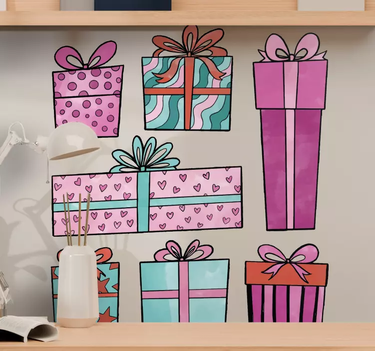 Christmas sticker for vibrant gift bins - TenStickers