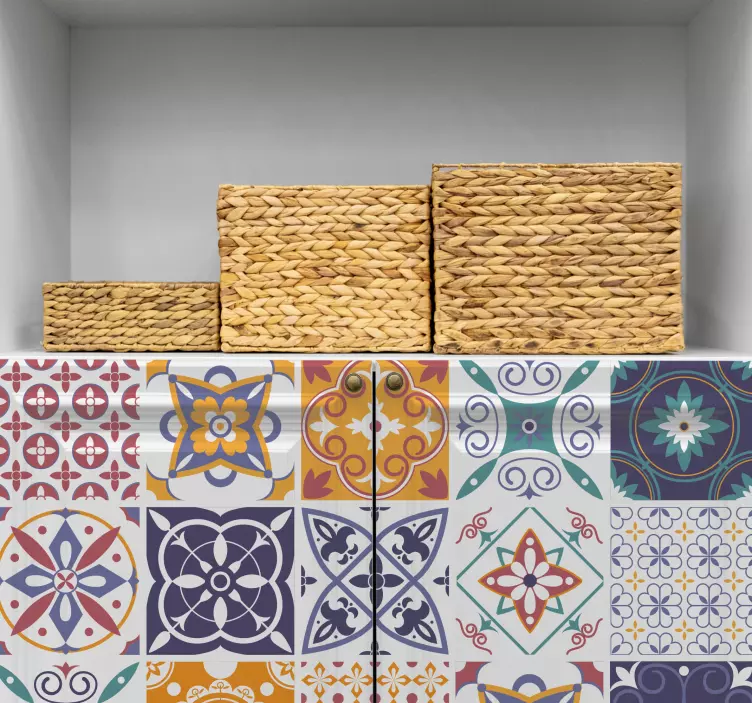 Colorful mosaic pattern furniture decal - TenStickers