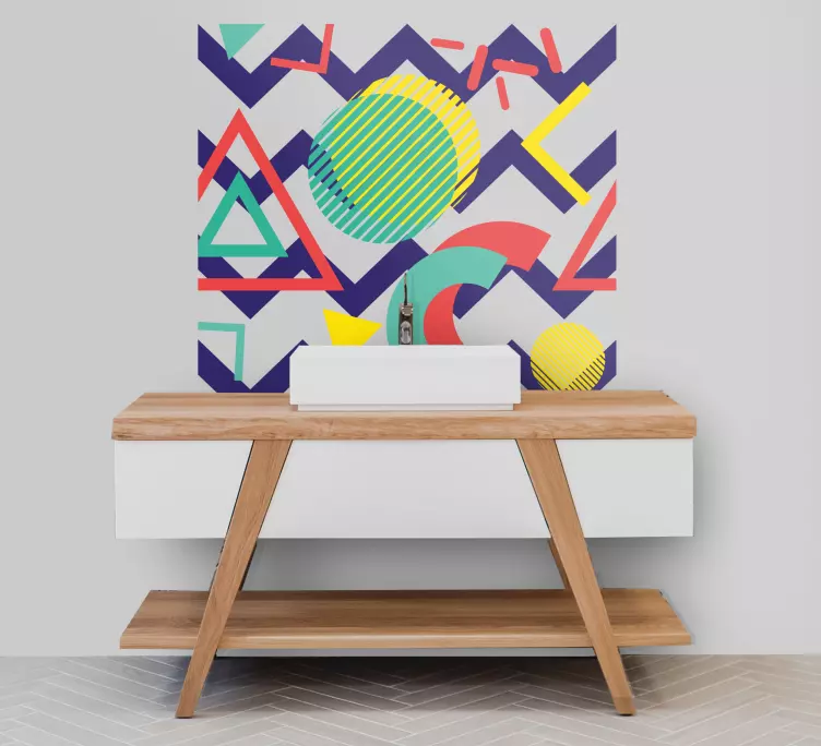 Colorful pattern geometric wall sticker - TenStickers