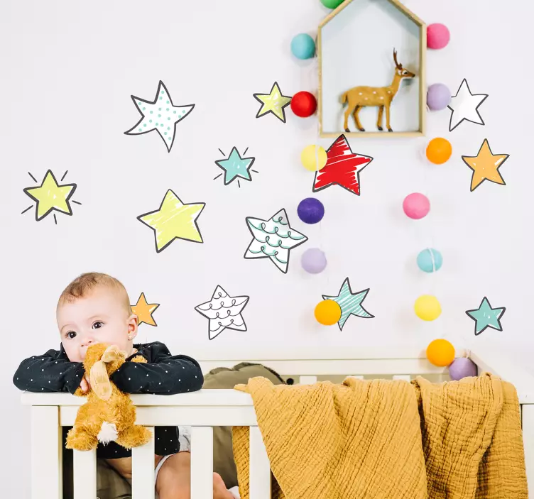 Colorful Star Elements wall stickers for kid - TenStickers