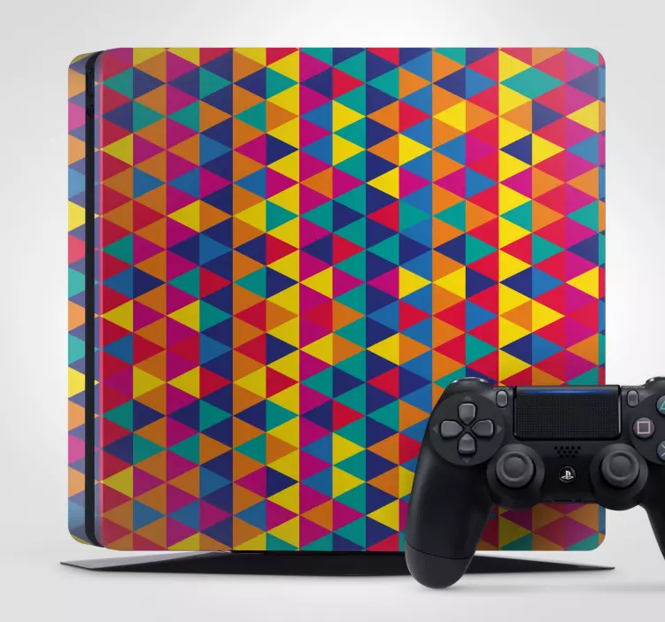 Colorful triangles pattern PS4 stickers - TenStickers