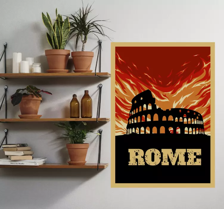 Colosseum Rome Poster Location sticker - TenStickers