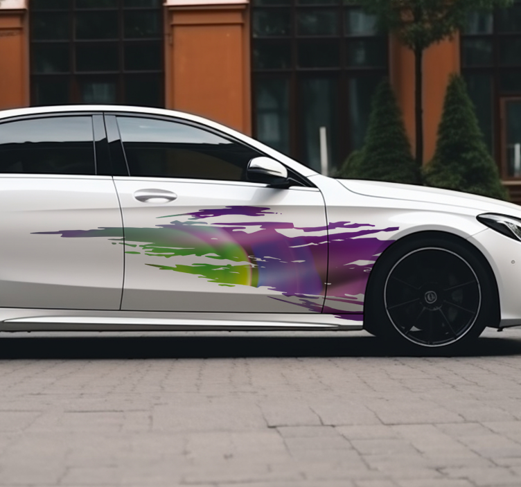 Colour speed wake car sticker - TenStickers