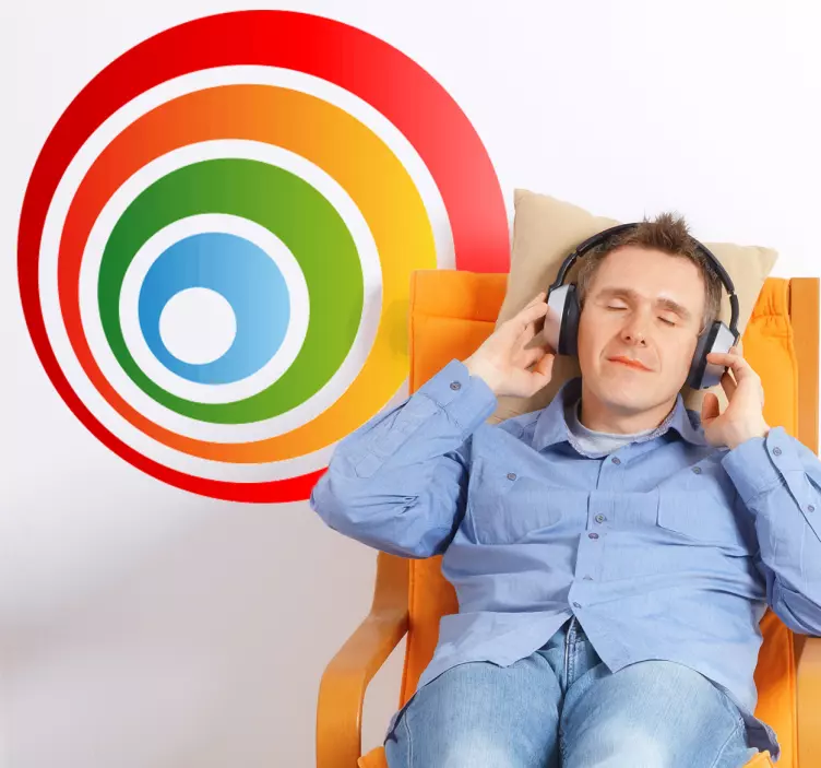 Colourful Concentric Sticker - TenStickers