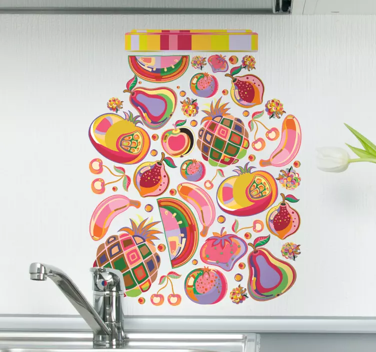 Colourful Food Art Sticker - TenStickers