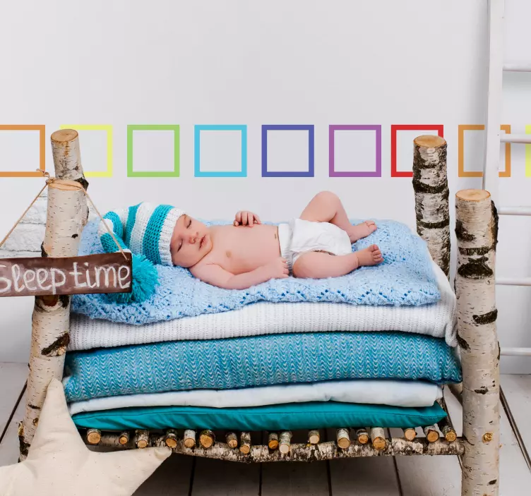 Colourful Square Border Sticker - TenStickers