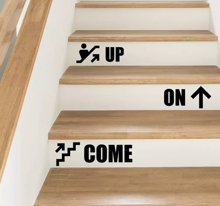 Come on up wall stair decal - TenStickers