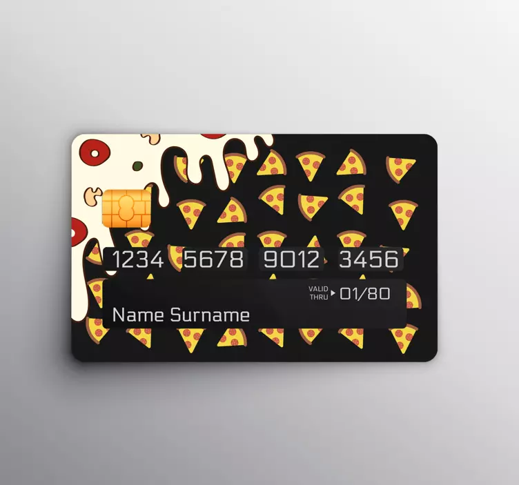 Credit card sticker pizza slice design - TenStickers