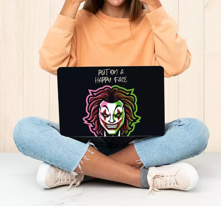 Creepy Happy Face laptop skin - TenStickers