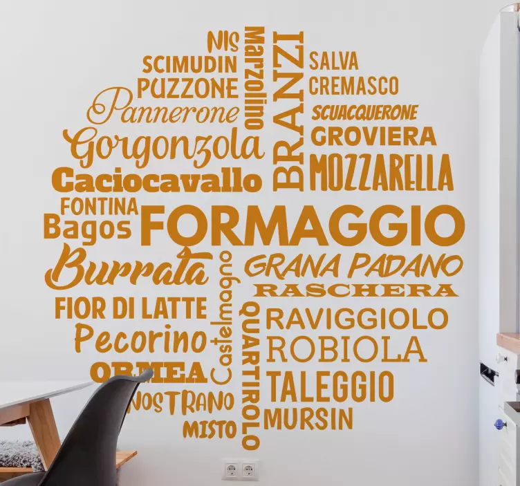 Cuisine wall sticker italian cheese collection - TenStickers