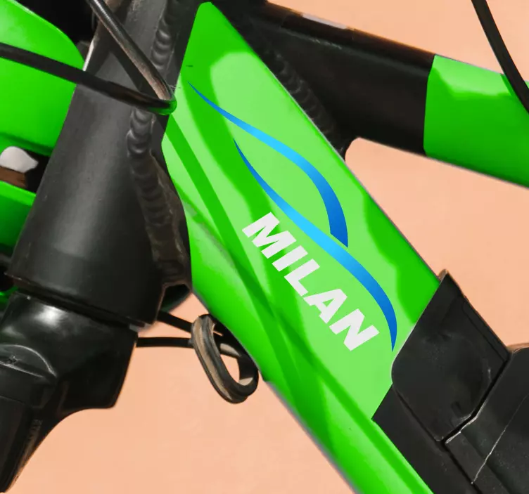 Customisable name graphic wave bike sticker - TenStickers