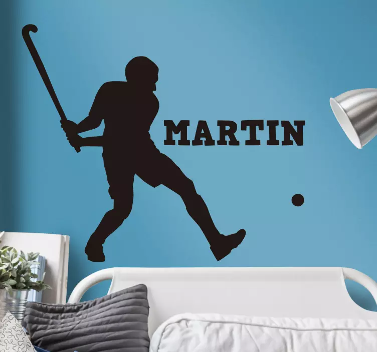 Customizable hockey player wall sticker - TenStickers