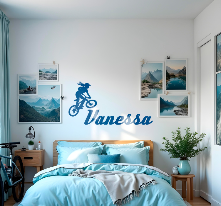 Customizable rider cycling decal - TenStickers