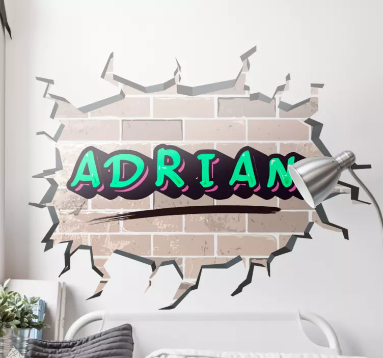 Customizable Wall Break Location sticker - TenStickers