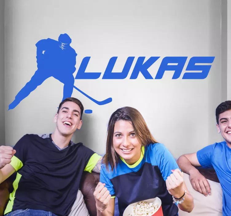 Customized Hockey Inspiration sports wall sticker - TenStickers