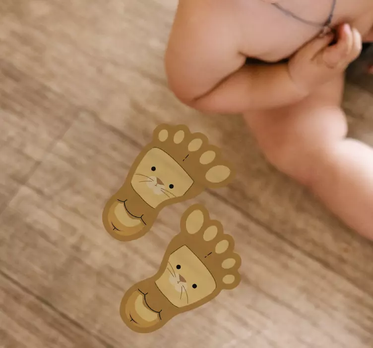 Cute animal footprints floor sticker - TenStickers