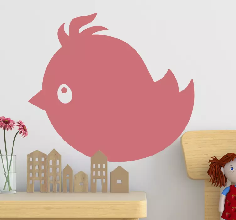 Cute bird shape bird wall sticker - TenStickers