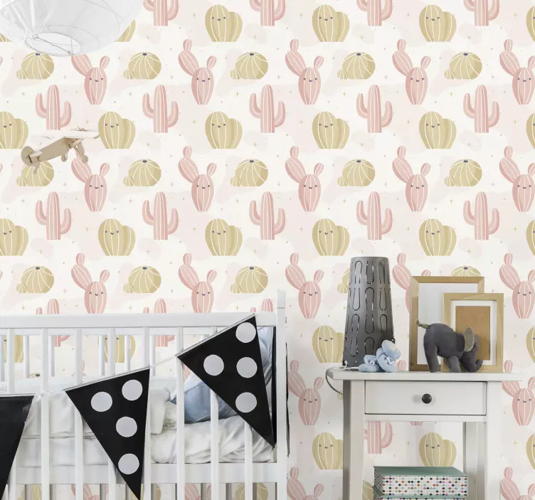 Cute Cactus Pattern wall sticker - TenStickers