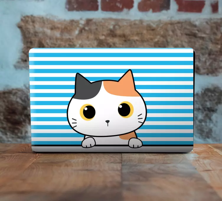 Cute cartoon cat laptop skins - TenStickers