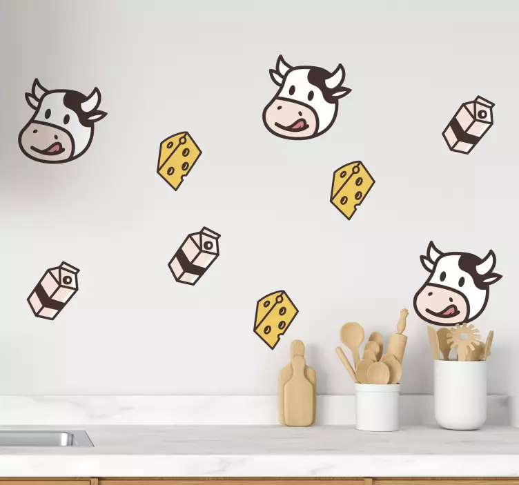 Cute Cow Characters farm animal wall sticker - TenStickers