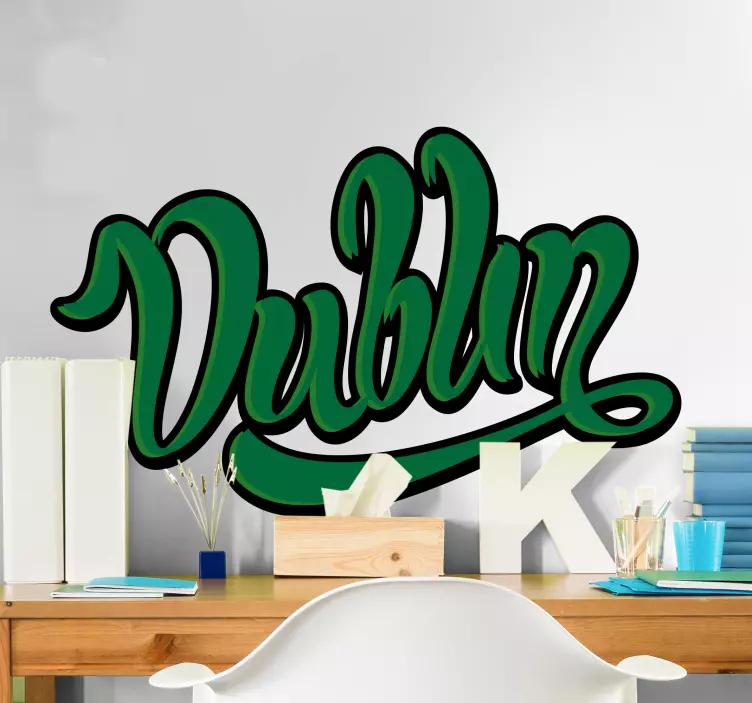 Cute Dublin text wall sticker - TenStickers