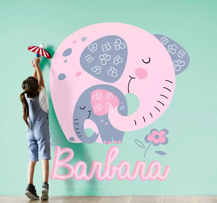 Cute Elephant Family wall stickers for kid - TenStickers