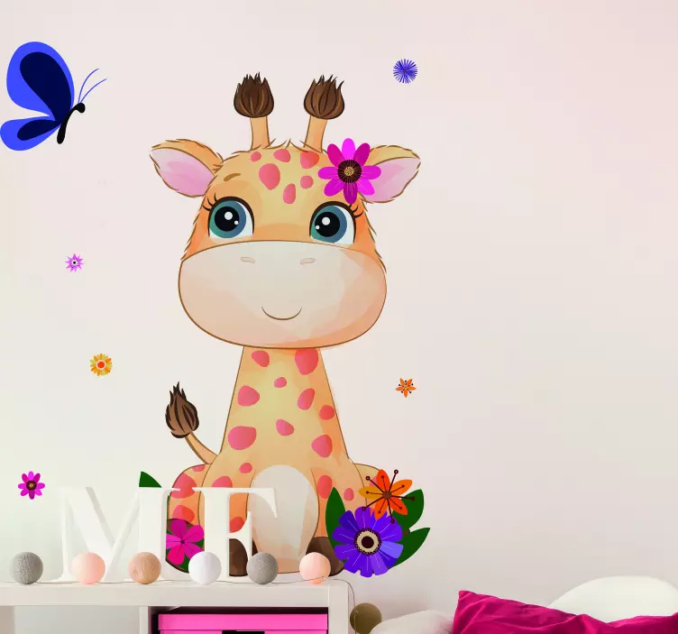 Cute Giraffe Character wall sticker - TenStickers