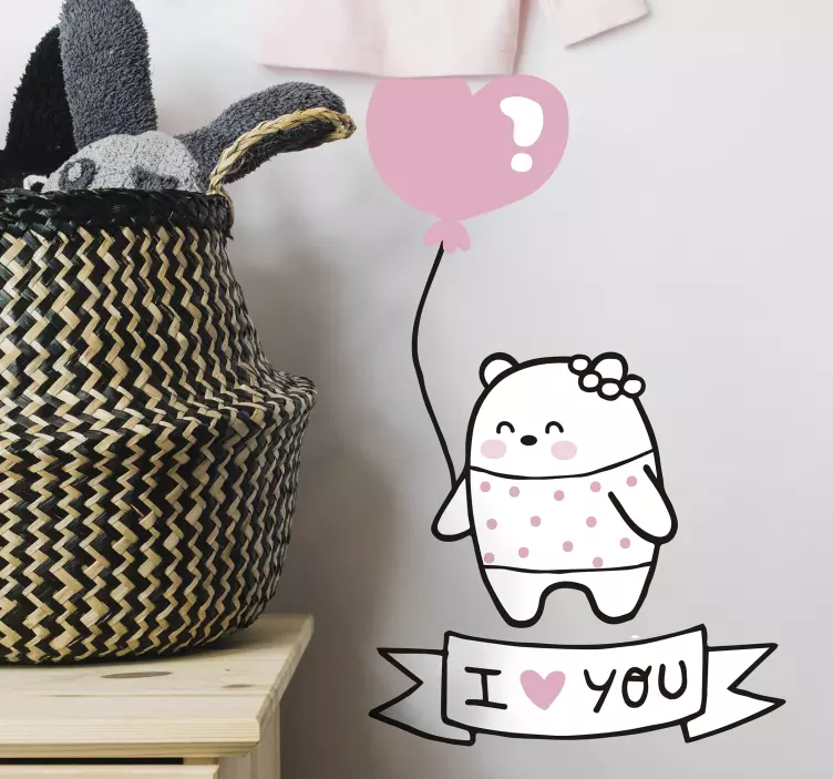 Cute Heart Balloon wall stickers for kid - TenStickers